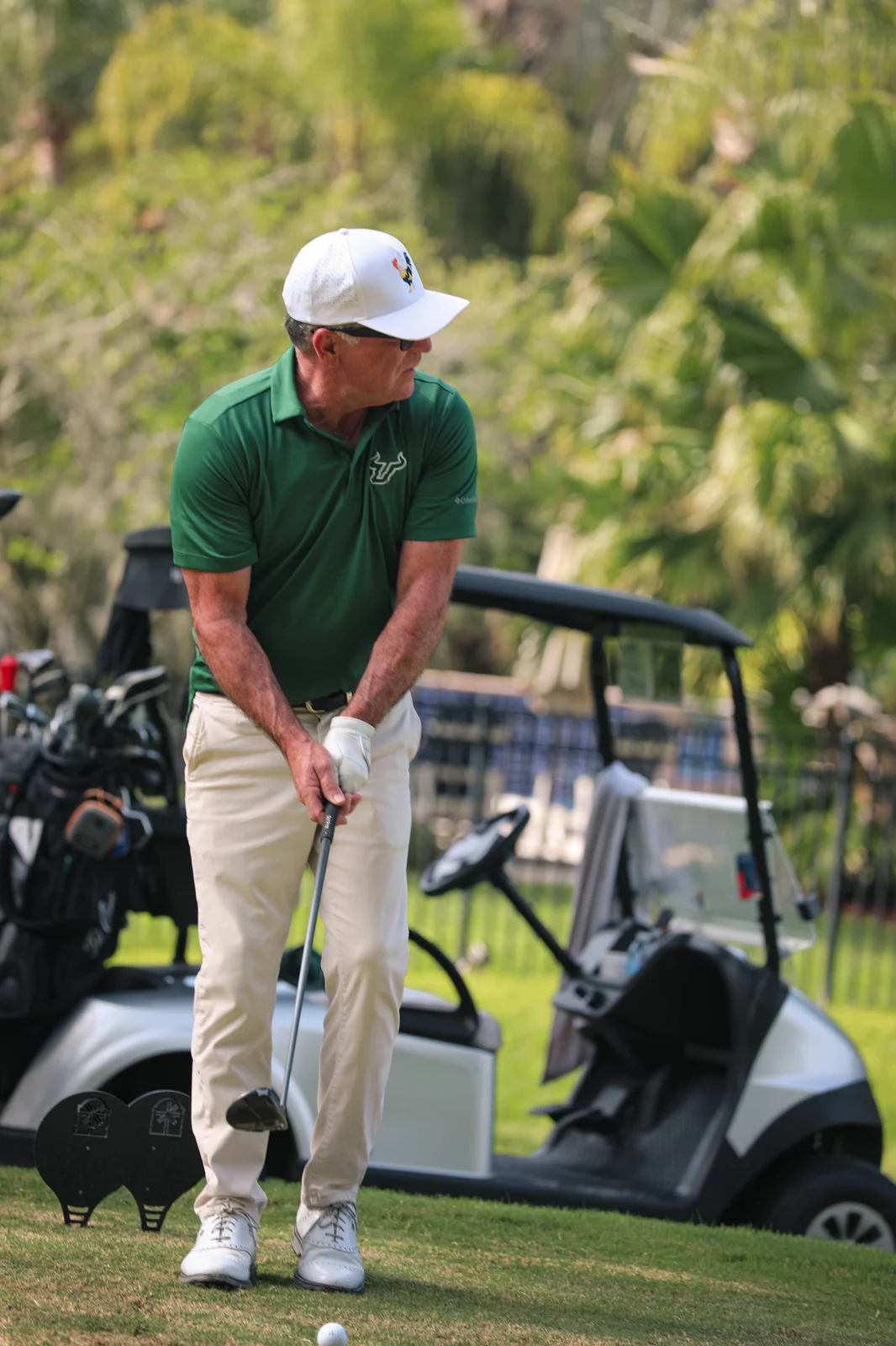 Golfer preparing a swing